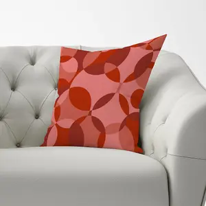 Red Circle Pattern Cushions 60cm x 60cm