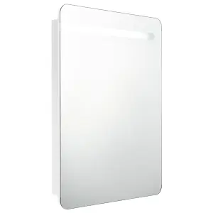 Berkfield LED Bathroom Mirror Cabinet Shining White 60x11x80 cm