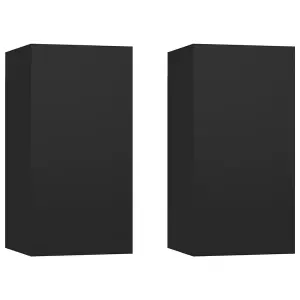 Berkfield TV Cabinets 2 pcs Black 30.5x30x60 cm Engineered Wood