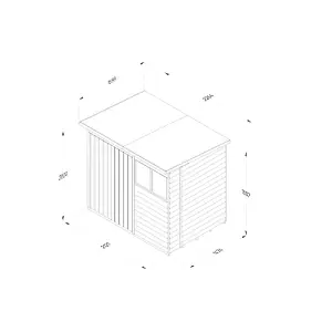 4LIFE Pent Shed 7x5 - 2 Windows - Double Door