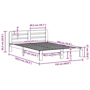 Berkfield Bed Frame without Mattress White 120x190 cm Small Double Solid Wood Pine