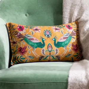 Wylder Holland Park Peacock Floral Polyester Filled Cushion