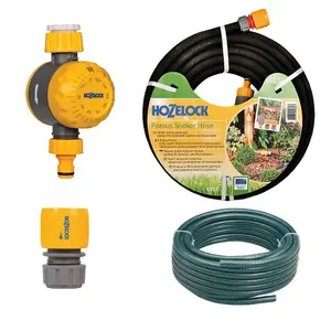 Hozelock 6764 25M Standard Soaker Porous Hose Kit - 2210 Water Timer, 15m Hose