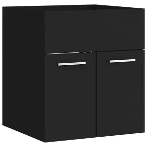 Berkfield Sink Cabinet Black 41x38.5x46 cm Engineered Wood