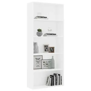 Rian Bookcase White / 189cm H x 80cm W x 30cm D