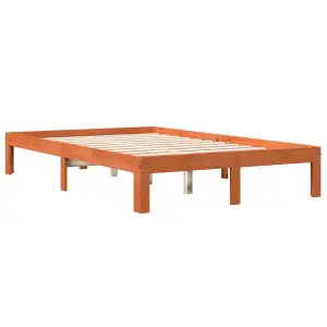 Berkfield Bed Frame without Mattress Wax Brown 140x200 cm Solid Wood Pine