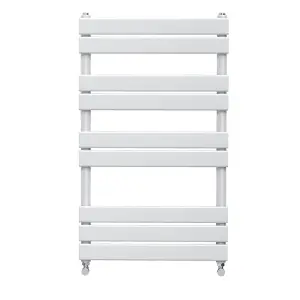 Rinse Flat Panel Bathroom Heated Towel Rail Ladder Radiator Warmer -1000x600mm White