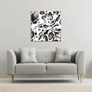 Leopard Print with Blue (Canvas Print) / 101 x 101 x 4cm