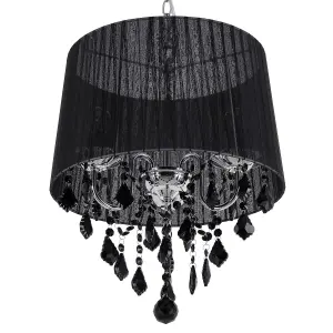 3 Light Chandelier Black EVANS