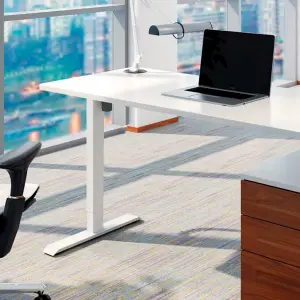 Dellonda Single Motor Height Adjustable Electric Sit & Stand Office Desk - White