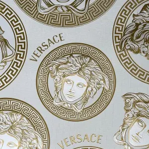 Versace Medusa Head Cream & Gold Wallpaper 38611-5