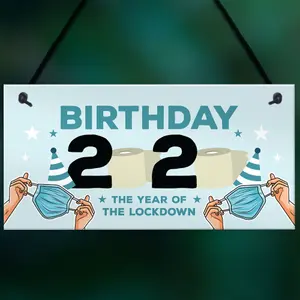 Lockdown Birthday Gift Hanging Plaque Funny Birthday Decoration Keepsake