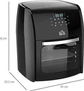 HOMCOM 12L 8 in 1 Digital Air Fryer Oven With Air Fry, Roast, Broil, Bake, Dehydrate, Rapid Air Circulation And 60-Minute Timer, 1800W, Black