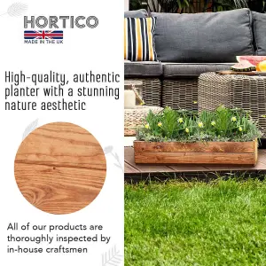 Set of 2 HORTICO™ Wooden Planter, 76cm Long Window Box, Garden Trough Planter, Outdoor Plant Pot Made in the UK H14 L76 W23 cm