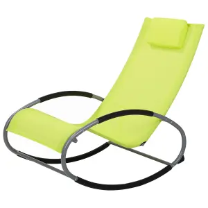 Sun Lounger Metal Lime Green CAMPO