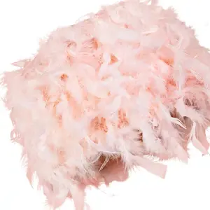 Modern Designer Real Pink Feather Drum Lamp Shade with Inner Cotton Lining