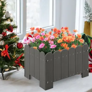 Costway 2 Pack Rectangular Planter Box HDPE Flower Pot Raised Garden Bed for Vegetables