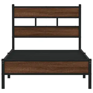 Berkfield Bed Frame without Mattress Brown Oak 100x190 cm Engineered Wood