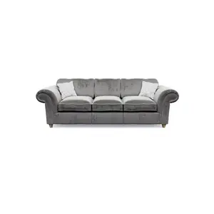 Windsor 3 Seater Steel Sofa - Brown Feet