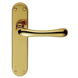 Ibra Latch Door Handle (Set of 2) Polished Brass