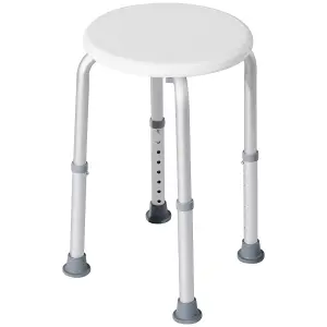 HOMCOM Bath Chair Height Adjustable Shower Seat for Elderly Disabled White