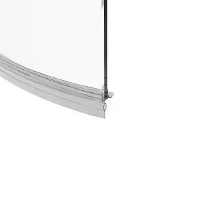 SunDaze 6mm Toughened Safety Glass Curved P Shaped Shower Bath Screen with Towel Rail- 1400x715mm Chrome