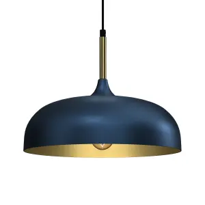 Milagro Pendant Lamp Lincoln Blue/Gold 1XE27 35cm