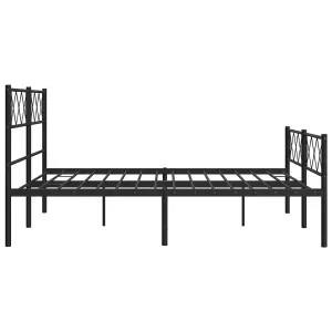 Berkfield Metal Bed Frame with Headboard and Footboard Black 135x190 cm 4FT6 Double