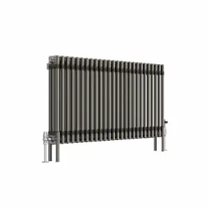 Right Radiators 600x1192 mm Horizontal Traditional 3 Column Cast Iron Style Radiator Raw Metal