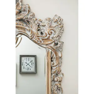 Interiors by Premier Baroque Style Dusty White Finish Wall Mirror