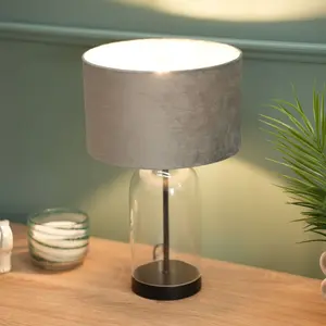 Glass Desk Lamp Black / Grey