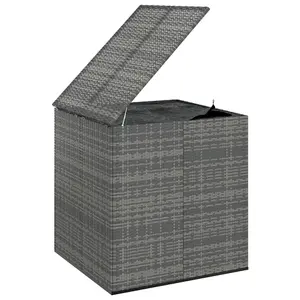 Berkfield Garden Cushion Box PE Rattan 100x97.5x104 cm Grey