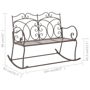 vidaXL Garden Bench 104 cm Iron Antique Brown