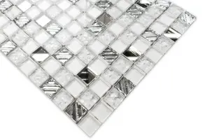 Glass mosaic on mesh for bathroom or kitchen 300mm x 300mm - Keep calm