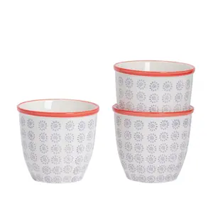 Nicola Spring - Hand-Printed Plant Pots - 14cm - Pack of 3