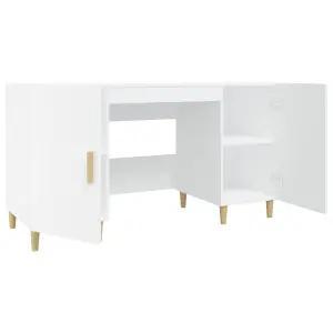 Berkfield Desk White 140x50x75 cm Engineered Wood