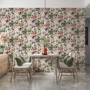 Galerie Flora Beige Floral Rhapsody Wallpaper