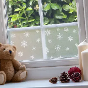 d-c-fix Snowflakes Premium Static Cling Christmas Window Film Border for Décor 1.5m(L) 20cm(W)