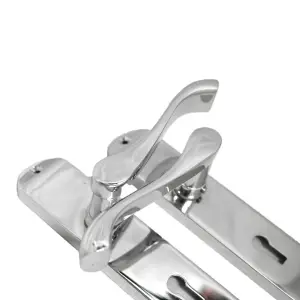 Cadenza Door Handles on Backplate Chrome Scroll Sash Lock Set