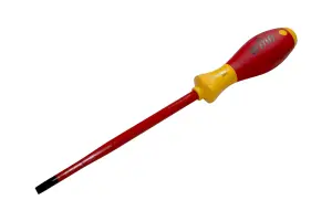 Wiha Slotted Screwdriver 6.5mm Flat Head 1000v SlimFix VDE Electrician 35392