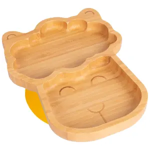 Tiny Dining - Children's Bamboo Suction Llama Plate - Yellow