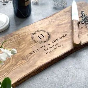 Personalised Olive Wood Wedding Gift Chopping Board