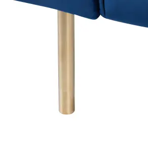 Sofa Bed VISNES Navy Blue Velvet