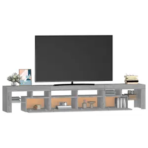 Berkfield TV Cabinet with LED Lights Grey Sonoma 230x36.5x40 cm