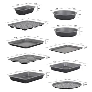 Baker & Salt 10 Piece Premium 2 Coat Non-Stick, Easy Release Medium Family Bakeware Set