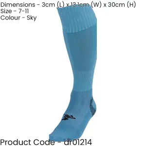 ADULT SIZE 7-11 Pro Football Socks - SKY BLUE - Ventilated Toe Protection