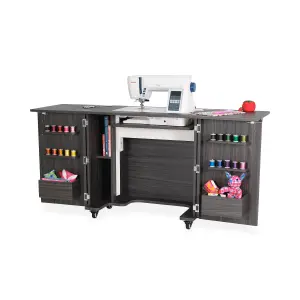 Bandicoot Fold-away Sewing Cabinet with Drawers in Gray