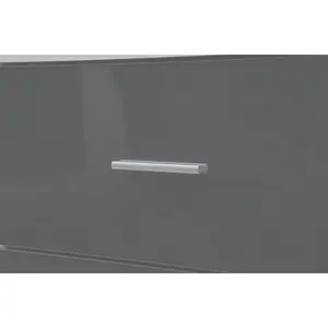 Eva 2 Drawer Bedside Table Matte White/Gloss Grey