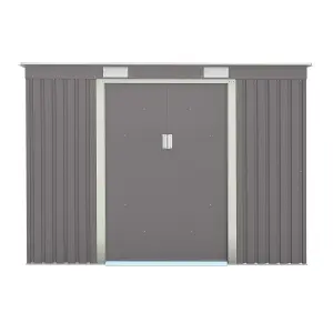 Rowlinson Trentvale 8x4 ft Pent Light grey Metal 2 door Shed