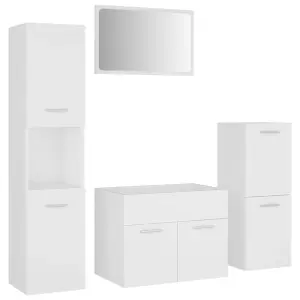 Berkfield Bathroom Furniture Set White Engineered Wood